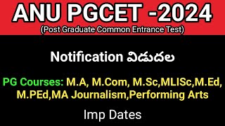 ANU PG Notification 2024 sampathinformation [upl. by Anitsud]