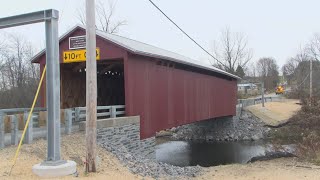 Historic Erie County covered bridge reopens after restoration work [upl. by Elime753]