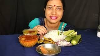 Eating Odia Veg Thali  କଖାରୁ ଫୁଲ ଭଜା ଆମ୍ବୁଲ ପାଗ ସୋୟାବିନ ତରକାରୀ mukbang eatingvideos eatwithme [upl. by Makell118]