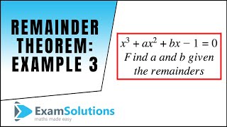 Remainder Theorem Example 3  ExamSolutions [upl. by Aenahs496]