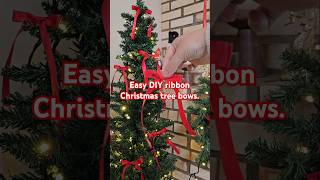 Easy DIY ribbon Christmas tree bows christmas short diy [upl. by Essirahc914]