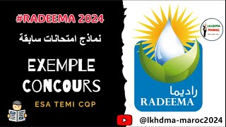 Exemple concours RADEEMA TEMIESACQP نماذج امتحانات التوظيف ofppt marrakech [upl. by Deny]