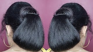 Simple 😍 Daily Use Quick Hairstyles W Lock Pin Quick Easy Juda Hairstyle For Girls Self Hairstyle [upl. by Naoj552]