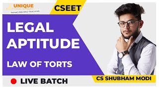 FREE CSEET  Legal Aptitude  Law of Torts  May 2021Lecture 1 Basics of Law CSEET Online Classes [upl. by Eylrahc]