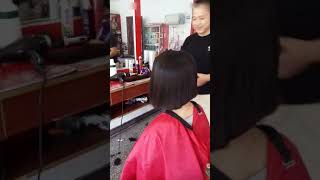 super long hair to bob cut in salon [upl. by Bernarr]