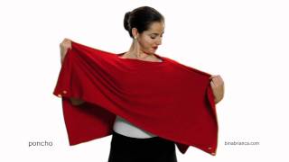 Red Poncho Scarves  How to Make The Bina a Poncho [upl. by Fritzie]