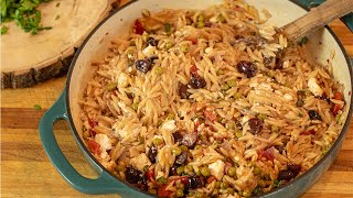 Greek Orzo with Feta amp Olives Ready in 30 mins [upl. by Adnohsad]