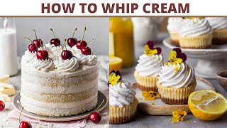 How To Whip Cream At Home  How To Make Whipped Cream to Stiff Peaks How To Make Whipped Cream [upl. by Nolyat541]