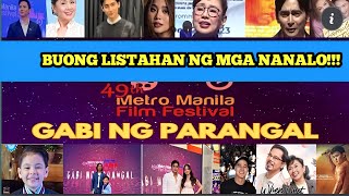 MMFF 2023 AWARDS NIGHT  ANNOUNCEMENT OF WINNERS [upl. by Jeritah]