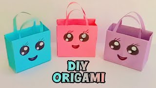 Origami Paper Bag  How To Make Paper Bags with Handles  Origami Gifts Bags  ‎nkzcraft [upl. by Dearborn]