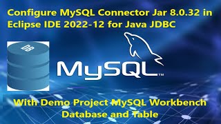 Java and MySQL connection Eclipse IDE  JDBC Demo Project Java JDBC javajdbc mysql [upl. by Eipper]