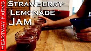 How to make Strawberry Lemonade Jam  Sugar Free  Heartway Farms  Harvest  Stocking  Garden [upl. by Ennyrb516]