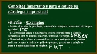 Estratégia empresarial Conceitos de Missão visão valores Objetivos e metas [upl. by Yelena]