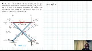 11–7 Virtual Work Chapter 11 Hibbeler Statics Benam Academy [upl. by Enyahs144]