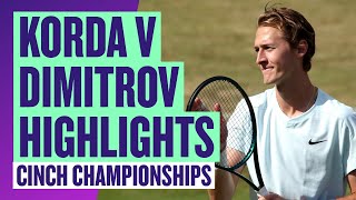 Korda Advances  Highlights  Sebastian Korda v Grigor Dimitrov  cinch Championships 2024  LTA [upl. by Dyob]