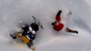 Snowmobile Crashes [upl. by Ynove448]