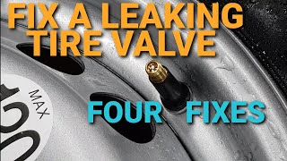 Fix a Leaking Tire Valve  FOUR Ways to Fix [upl. by Junia]