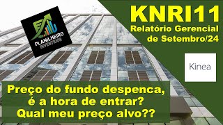 FII KNRI11  RG de Setembro24  Preço do fundo despenca é a hora de entrar Qual meu preço alvo [upl. by Eniala2]