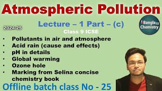 Atmospheric pollution  Class 9 ICSE  L1c  acid rain ozone layer depletion global warming [upl. by Vonni905]