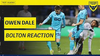 Owen Dale reacts to Bolton defeat [upl. by Alvera]