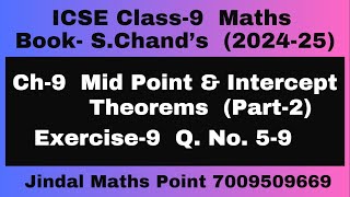 ICSE Class 9 Math 202425 Ch9 Mid Point amp Intercept Theorems Ex9 Q No59 From SChands P2 [upl. by Salokkin]