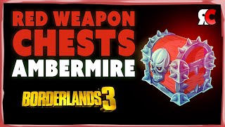 Ambermire ALL 3 RED CHEST Locations  Borderlands 3 Secret Weapon Caches [upl. by Lowney]