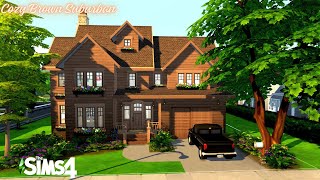 Cozy Brown Suburban Home NO CC  Sims 4 Speedbuild [upl. by Boggs]