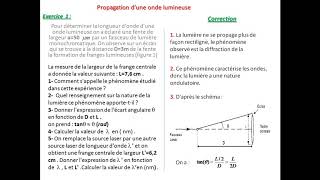 exercice corrigé propagation dune onde lumineuse [upl. by Haraz]