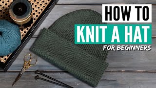 How to knit a hat for beginners with circular needles 5 easy steps [upl. by Ordep]