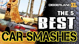 Top 5 Car Smashes  Diggerland XL Extreme Heavy Machinery Experiences [upl. by Eeslehc754]