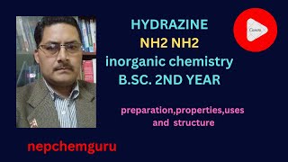 hydrazineNH2NH2bsc2ndyearinorganicchemistry [upl. by Acisey]