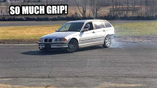 My FIRST TIME Drifting A REAL Track In My E46 Wagon Englishtown Raceway [upl. by Nosecyrb339]