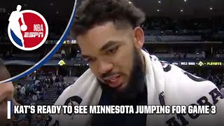 MINNESOTA BETTER BE JUMPING 😤  KarlAnthony Towns on heading home for Game 3  NBA on ESPN [upl. by Maury]