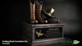 Cowboy Boots Cremation Urn by Perfect Memorials [upl. by Eulalee]