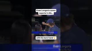 Evan Longoria saves a reporters life😍 video Debunked 🥴 [upl. by Delwin773]