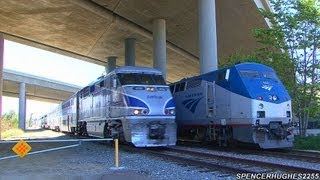 Amtrak amp BNSF Action in Sorrento Valley  Rose Canyon May 11th 2013 [upl. by Blondie]