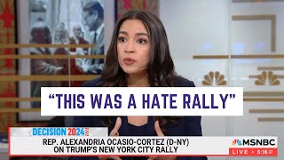 quotThis was a hate rallyquot AOC Responds on Morning Joe [upl. by Hinda19]