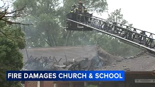 Fire damages Good Shepherd Church school in Downers Grove officials [upl. by Oigufer]