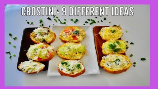 Crostini  Italian Crostini Recipe  9 Different Idea [upl. by Maybelle587]