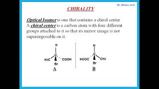 Chirality  A2 Chemistry  Dr Hanaa Assil [upl. by Sitoiganap]