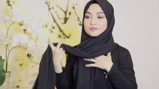 Sufyaa Hijab Tutorial Basic Neck Tie Style with Chiffon Shawl [upl. by Sloan]