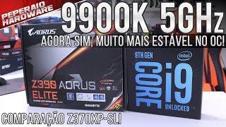 Agora sim I9 9900K  Aorus Z390 Elite  Overclock 5Ghz  VRM super frio  Comparação Z370XPSLI [upl. by Dyanna]