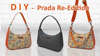 DIY Prada ReEdition Inspired Handbag  How to make Designer Bag  Tutorial cara membuat tas branded [upl. by Ahsiyn]