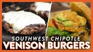 Southwest Chipotle Venison Burgers  Legendary Recipe [upl. by Alliscirp]