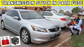 HONDA ACCORD TRANSMISSION STUCK IN PARK FUSE LOCATION TRANSMISSION CANNOT GO IN DRIVE REVERSE 0812 [upl. by Tati]