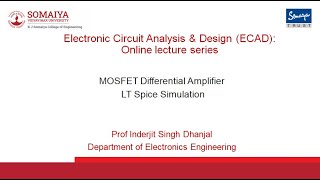 MOSFET Differential amplfier analysis in LT Spice simulation [upl. by Hamer282]