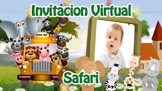 Invitacion de Cumpleaños Safari  Jungle Safari Birthday Invitation  Invitacion Digital Animalitos [upl. by Viole]