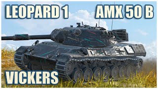 Leopard 1 Vickers Light amp AMX 50 B • WoT Blitz Gameplay [upl. by Eaj]