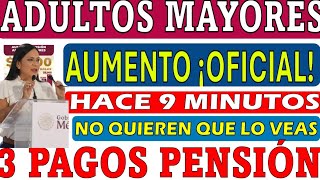 💥3 PAGOS🔔PENSION de Adultos Mayores ♨️SUPERAUMENTO 2025 CONFIRMA CLAUDIA💵MIRA ANTES QUE LO BORREN📢 [upl. by Phillane]