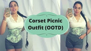 OOTD with Corset quotSweet Mintquot Classy Summer Picnic Outfit  Lucys Corsetry [upl. by Bennet]